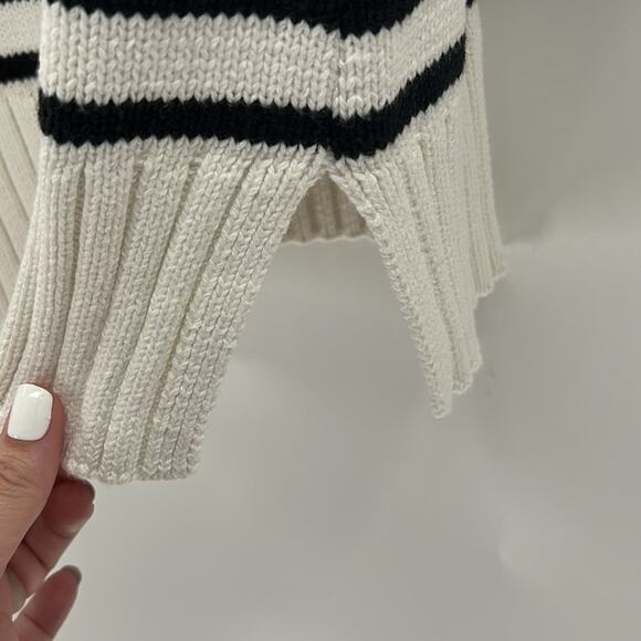 J. Crew Women's Cotton turtleneck sweater in stripe - Ivory/Black - XS - NWT - Picture 5 of 9